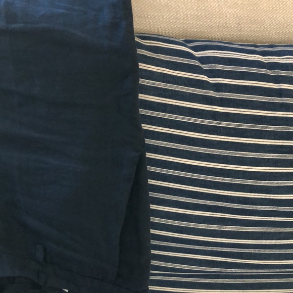 Men's navy blue linen Pants - Picture 4 of 10